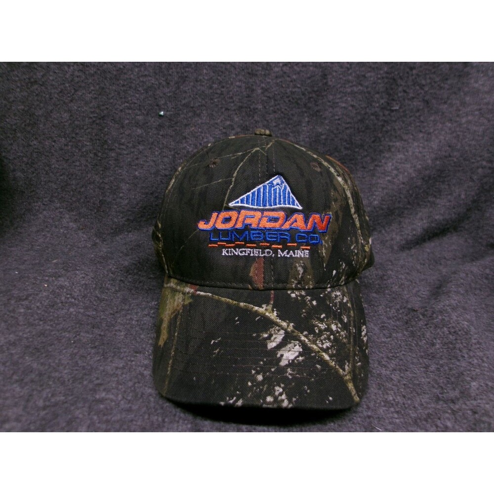 Jordan Lumber Co Baseball Hat Cap Strap Back Adjustable Men Camo Maine